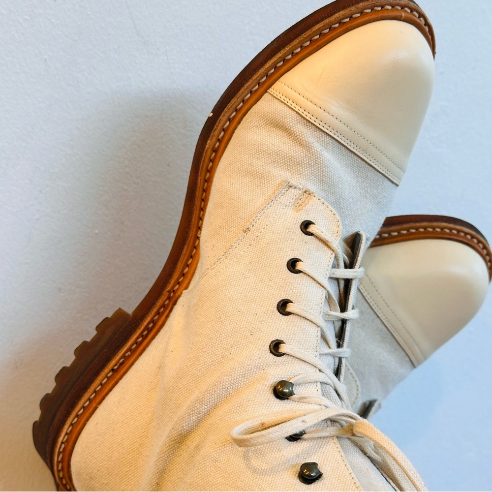 Robert Clergerie linen and leather bootie’s.